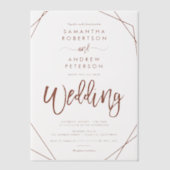 Moderne Boho terracotta bruiloft Terrarium Vellum Uitnodigingen (Voorkant)