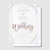 Moderne Boho terracotta bruiloft Terrarium Vellum Uitnodigingen (Offset)