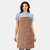 Moderne Boho terracotta bruine polka stip Schort (Gedragen)