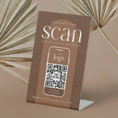 Moderne Boho Terracotta Business Scannable QR-code Reclamebord Met Voetstuk