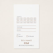 Moderne Boho Terracotta Haarextensies Hang Label Visitekaartje (Achterkant)