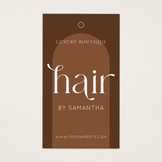 Moderne Boho Terracotta Haarextensies Hang Label Visitekaartje (Voorkant)