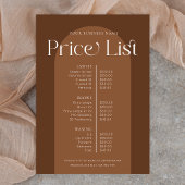 Moderne Boho Terracotta Haarnagels Salon prijslijs