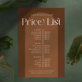 Moderne Boho Terracotta Haarnagels Salon prijslijs Poster