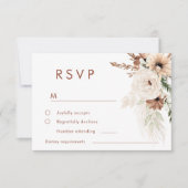 Moderne Boho Terracotta Herfst en zomerhuwelijk RSVP Kaartje (Voorkant)