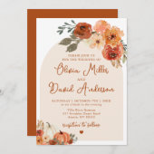 Moderne Boho Terracotta Herfst Pompoen Herfstbruil Kaart (Voorkant / Achterkant)