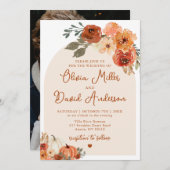 Moderne Boho Terracotta Herfst Pompoen Herfstbruil Kaart (Voorkant / Achterkant)