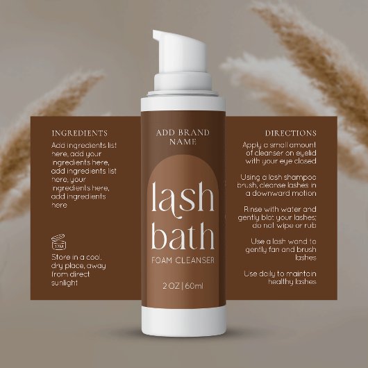 Moderne Boho Terracotta Lash Bath Cleanser Wrapper Rechthoekige Sticker