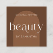 Moderne Boho Terracotta Lash Brows Schoonheidsspec Vierkante Visitekaartje (Voorkant)