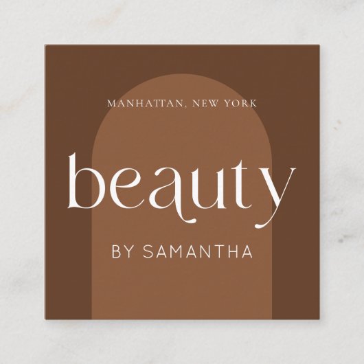 Moderne Boho Terracotta Lash Brows Schoonheidsspec Vierkante Visitekaartje (Voorkant)