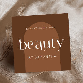 Moderne Boho Terracotta Lash Brows Schoonheidsspec Vierkante Visitekaartje