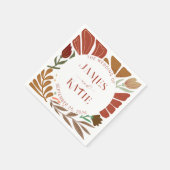 Moderne Boho Terracotta Retro Bloemenbruiloft Servet (Hoek)