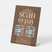 Moderne Boho Terracotta Scan om 2 QR-codes te beta Reclamebord Met Voetstuk (Voorkant)