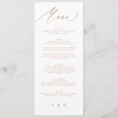 Moderne Boho Terracotta Sinaasappel gouden bruilof Menu (Voorkant)