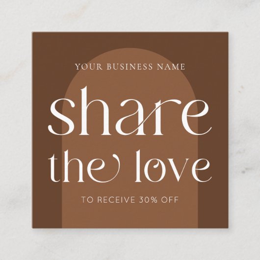 Moderne Boho Terracotta Verwijs een Vriend Beauty Aanbevelingskaartje (Voorkant)