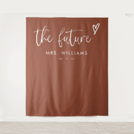 Moderne Boho Terracotta Vrijgezellenfeest Achtergr Wandkleed