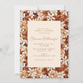 Moderne Boho Terracotta Wilde Bloemen Bruidsdouche Kaart (Voorkant)