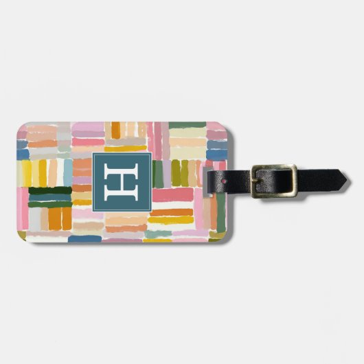 Moderne Boho Textuur Bagage Label (Voorkant horizontaal)
