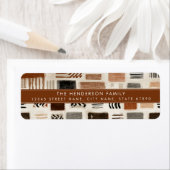 Moderne Boho Textuur Retouradreslabels Etiket (Insitu)