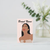 Moderne Boho Trendy Vrouw Oorbellen Display Visitekaartje (Staand voorkant)