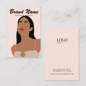 Moderne Boho Trendy Vrouw Oorbellen Display Visitekaartje (Voorkant / Achterkant)