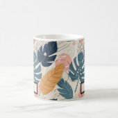 Moderne Boho Tropische Bladeren Abstract Koffiemok (Center)