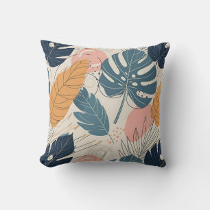 Moderne Boho Tropische Bladeren Abstract Kussen