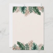 Moderne Boho Tropische Bloemen Verlovingsfeest Kaart (Achterkant)