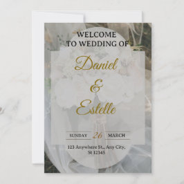 Moderne Boho Trouwkaart | Elegant Beige Bloem Kaart