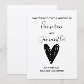 Moderne boho trouwkaart 'save the date' save the date (Voorkant / Achterkant)