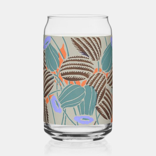 Moderne Boho Turquoise & Lavendel Bloemendecoratie Blikvorm Glas (Voorkant)