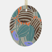 Moderne Boho Turquoise & Lavendel Bloemendecoratie Keramisch Ornament (Rechts)
