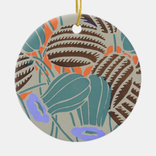Moderne Boho Turquoise & Lavendel Bloemendecoratie Keramisch Ornament (Voorkant)