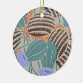 Moderne Boho Turquoise & Lavendel Bloemendecoratie Keramisch Ornament (Links)