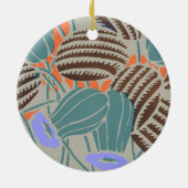Moderne Boho Turquoise & Lavendel Bloemendecoratie Keramisch Ornament (Achterkant)