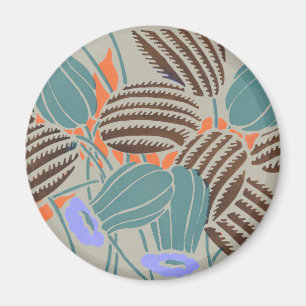 Moderne Boho Turquoise & Lavendel Bloemendecoratie Magneet