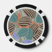 Moderne Boho Turquoise & Lavendel Bloemendecoratie Poker Chips (Achterkant)