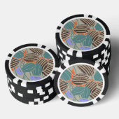 Moderne Boho Turquoise & Lavendel Bloemendecoratie Poker Chips (Opstapeling)
