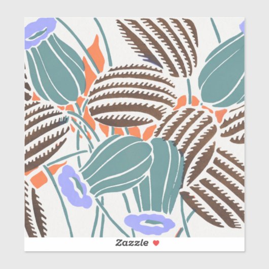 Moderne Boho Turquoise & Lavendel Bloemendecoratie Sticker (Vel)