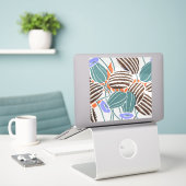 Moderne Boho Turquoise & Lavendel Bloemendecoratie Sticker (Laptop op bureau)
