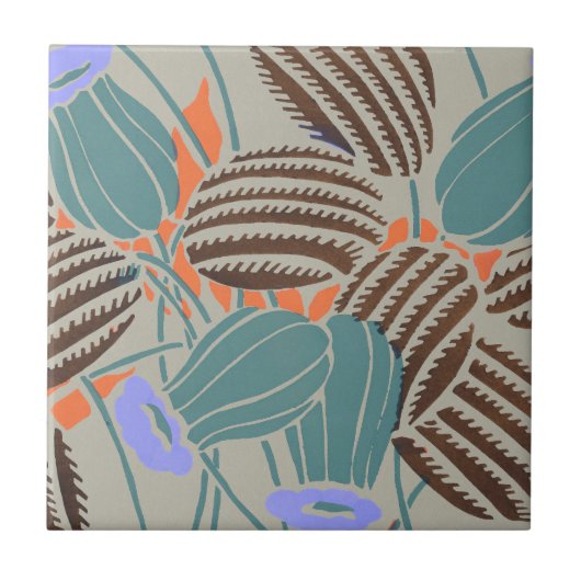 Moderne Boho Turquoise & Lavendel Bloemendecoratie Tegeltje (Voorkant)