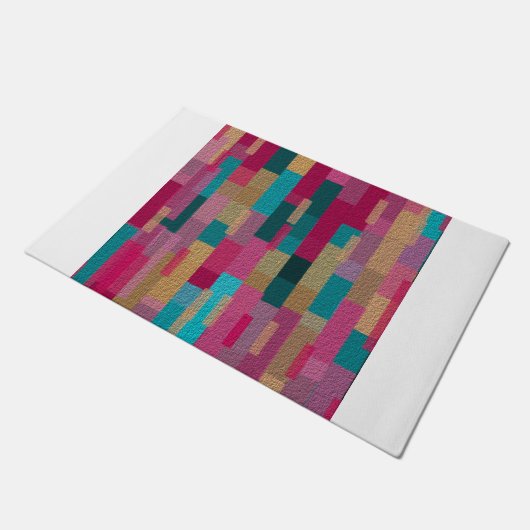 Moderne Boho veelkleurige geometrische kunst Deurmat (Schuin)