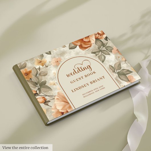 Moderne Boho Verbrande Oranje Beige Olijf Sage Tro Gastenboek
