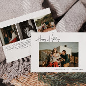 Moderne Boho Vier Foto Gelukkig Feestdagenkaart