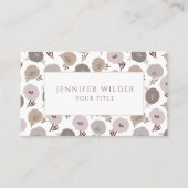 Moderne Boho Violet grijze bloemen Visitekaartje (Voorkant)