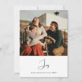 Moderne Boho Vreugde Verticale Foto Kerstmis Feestdagenkaart (Voorkant)