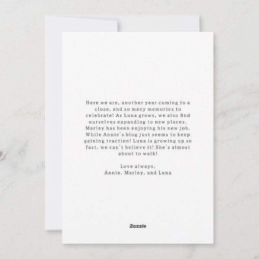 Moderne Boho Vreugde Verticale Foto Kerstmis Feestdagenkaart (Achterkant)