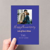 Moderne boho vrolijk jubileum toevoegen naam blauw acryl uitnodigingen (Insitu (Draagbaar))