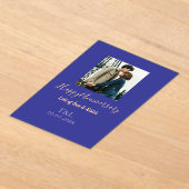 Moderne boho vrolijk jubileum toevoegen naam blauw acryl uitnodigingen (Laagn)