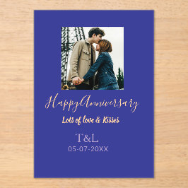 Moderne boho vrolijk jubileum toevoegen naam blauw acryl uitnodigingen